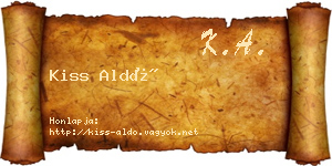 Kiss Aldó névjegykártya