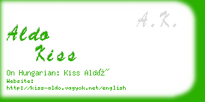 aldo kiss business card